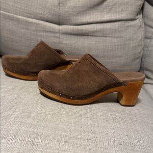 UGG Chocolate Brown Suede Mules